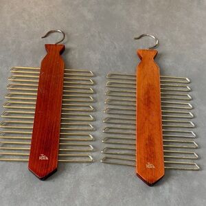 Set of 2 Wooden Tie Hangers/Organizers